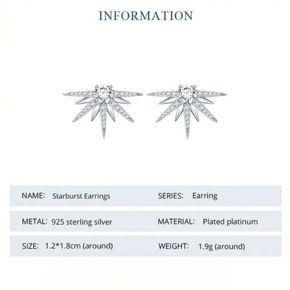 NWT Dainty Star Stud Earrings S925 Sterling Silver Cubic Zirconia Celestial - Picture 7 of 9